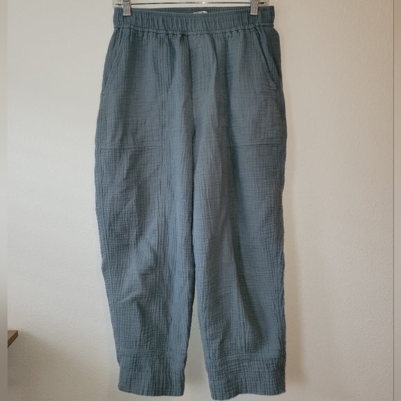 Madewell Pants - Madewell Lightspun Pull-On Balloon Pants Blue Cotton Loungewear